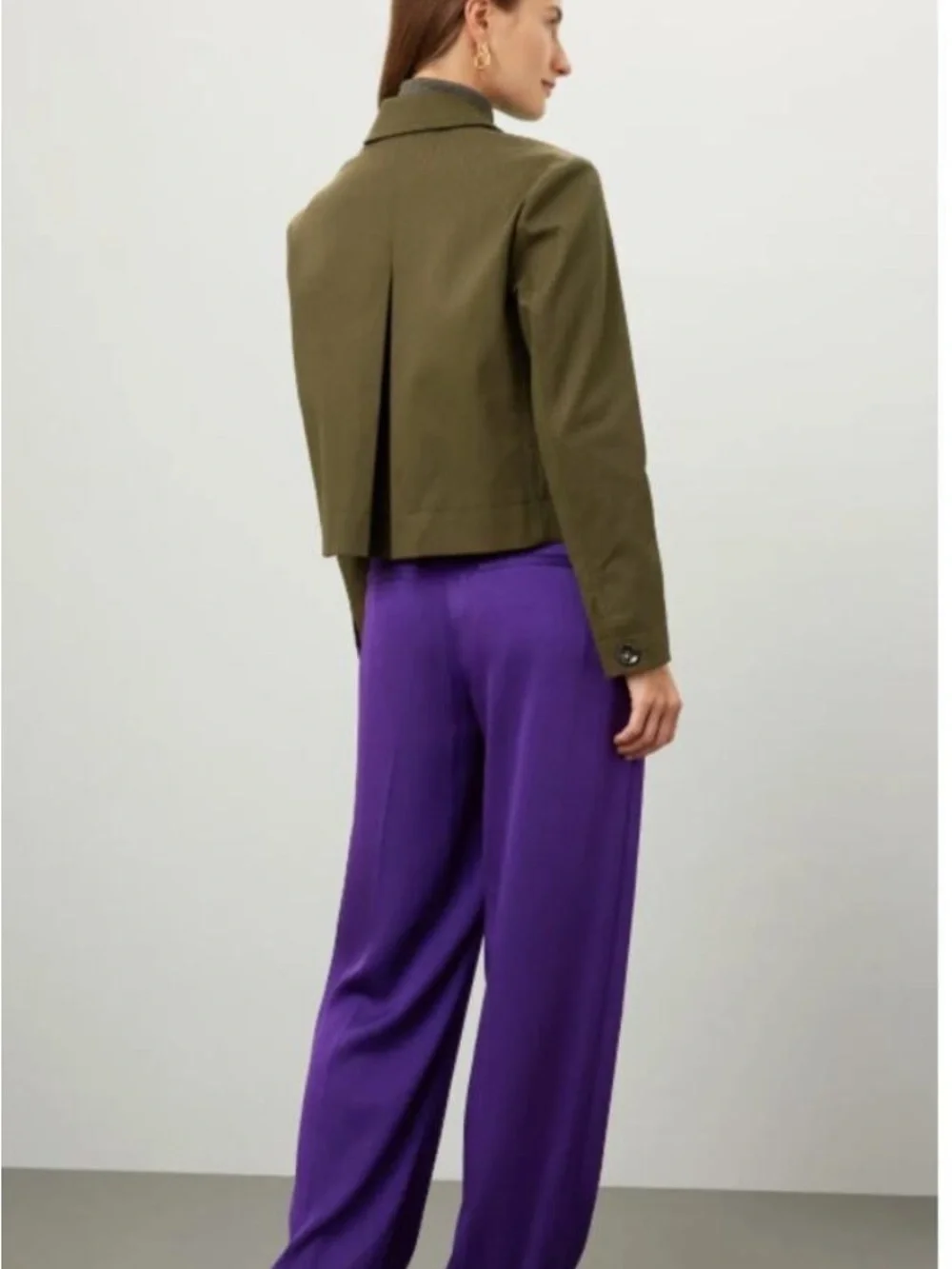 Tory Burch Olive Utility Cropped Jacket